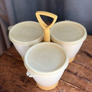 Vintage 70s 80s Tupperware Condiment Caddy Set